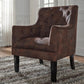 Traditional Upholstered Accent Chair 20.5 Inch Brown