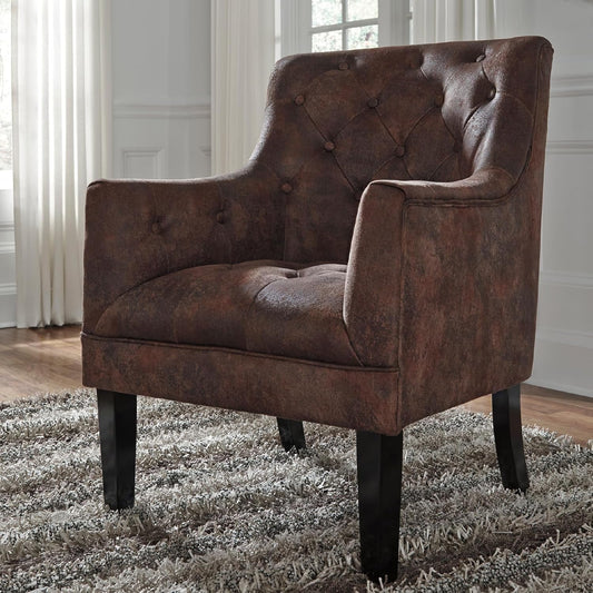 Traditional Upholstered Accent Chair 20.5 Inch Brown