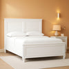 Queen Panel Bed White With Sculpted Ornate Tapered Feet-0