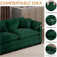 Oversized 2 Piece Sofa Set 3 Seater Loveseat Green