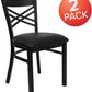 Hercules Series X Back Metal Armless Dining Chairs Black