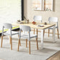 White Wooden Dining Chairs Set of 4 With Ergonomic Backrest