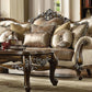 4 Piece Living Room Set Tan And Antique Oak Traditional
