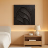 Midnight Black Handcrafted Abstract Canvas Painting 20x40