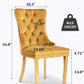Velvet Tufted Dining Chair Set Of 2 With Nailhead Trim