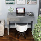Home Office Desk Grey With Two Drawers Computer Table
