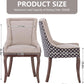 Beige Patterned Modern High Back Dining Chairs Set