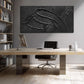 Black Abstract Wall Art Textured Large 29x58 Inches