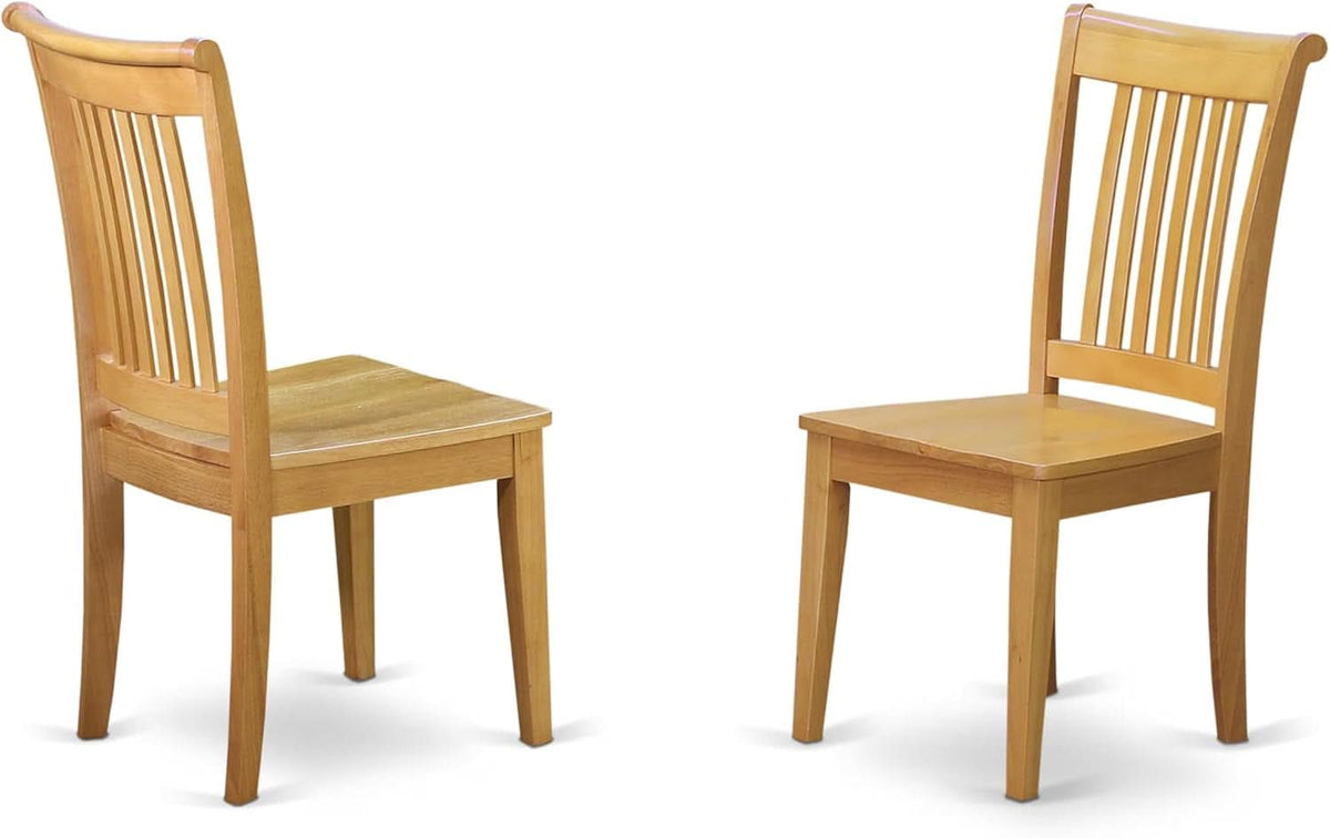 Premium Grade Oak Slat Back Dining Chairs Durable Finish