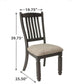 Upholstered Dining Chair 20 Inch Antique Black Set Of 2