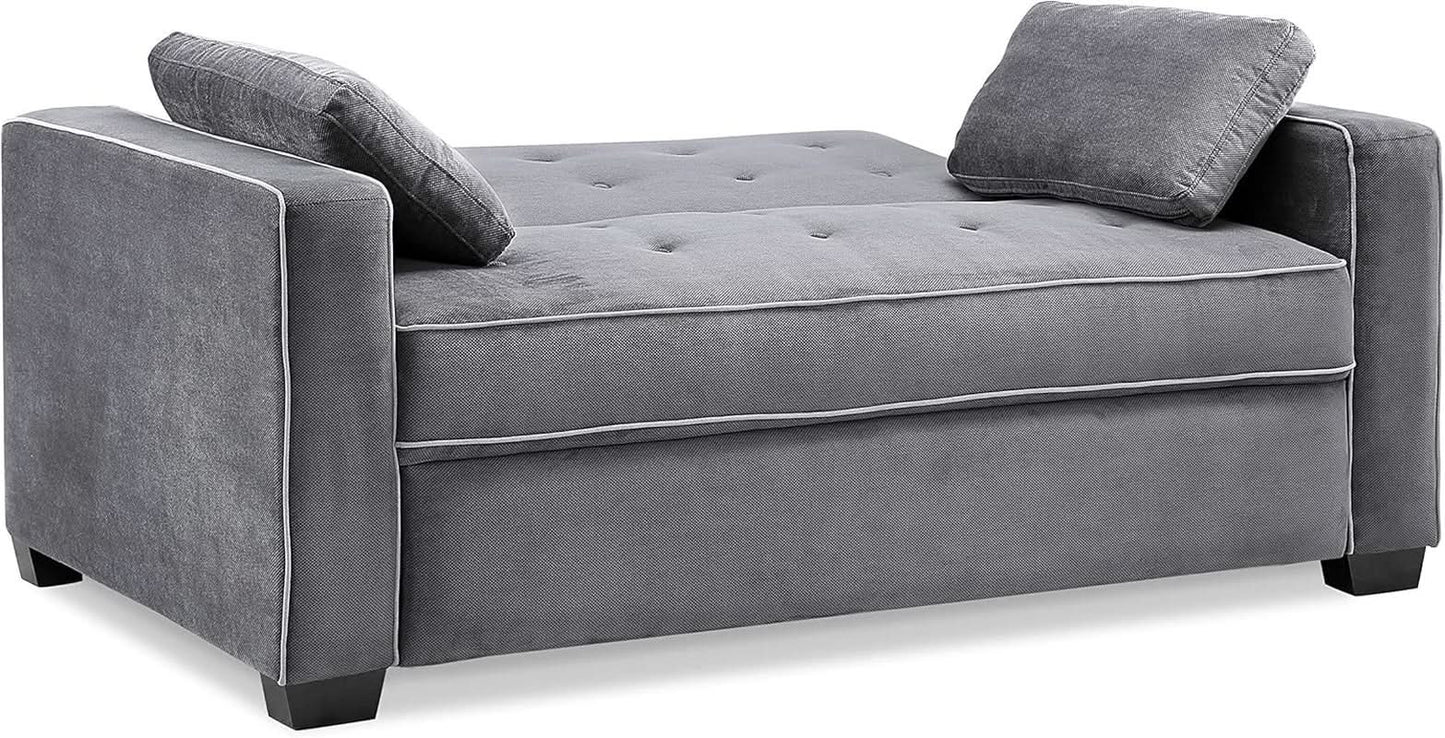 Ainsley Loveseat With Pull Out Sleeper Microfiber Charcoal