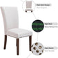Beige Upholstered Dining Chairs Featuring High Back