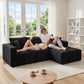 Black 92.5 Inch Modular Sectional Sofa Convertible