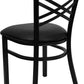 Hercules Series X Back Metal Armless Dining Chairs Black
