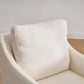 Beige Upholstered Dining Chair With Cushioned Backrest