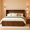 Barnwood Murphy Bed Cabinet Featuring Charging Station