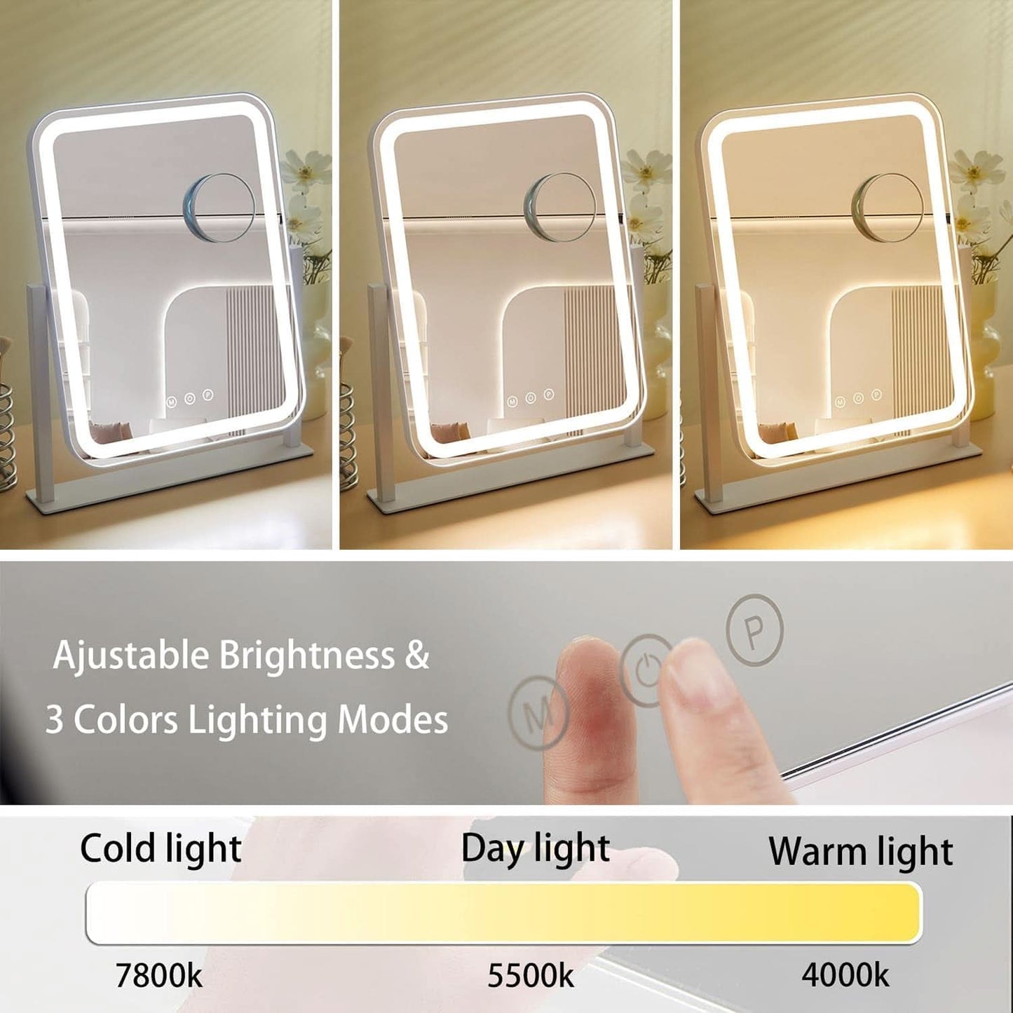 Vanity Mirror White LuminaLED Lights 5X Magnification