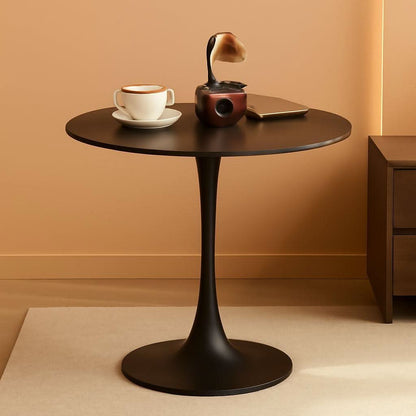 31.5 Inch Round Tulip Dining Table With Black Pedestal Base