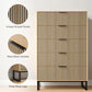 49.2 Inch Tall Five Drawer MatteNaturalFinish Dresser