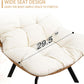 Beige Swivel Accent Chair With Oversized Cushioning