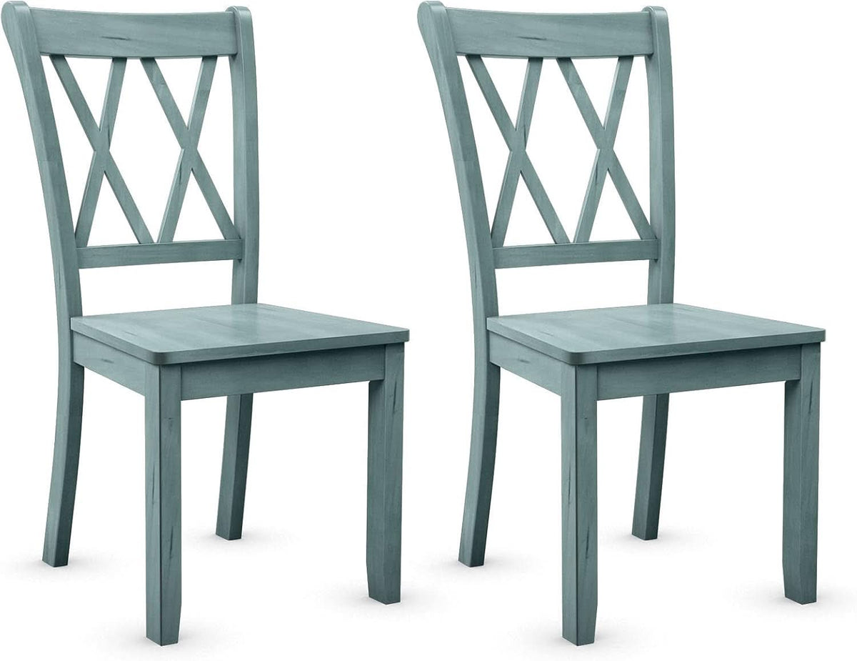 2 Rubberwood Dining Chairs With Ergonomic Backrest