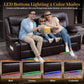 Brown Colorful LED Lighting Premium Reclining Sofa