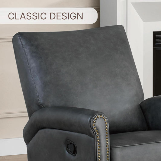 Large Leather Recliner Chair With Swivel Rocker Living Room