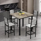 Gray Velvet Contemporary Counter Height Dining Set