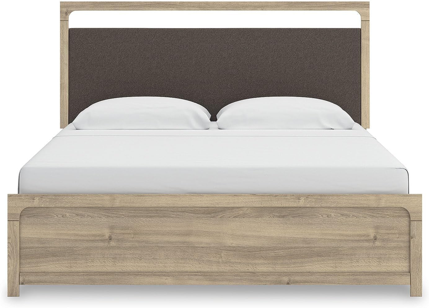 King Sized Upholstered Bed Frame With Headboard LED Lighting