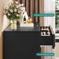 Fluted Stainlesssteel Dresser Six Drawer Black Mattefinish