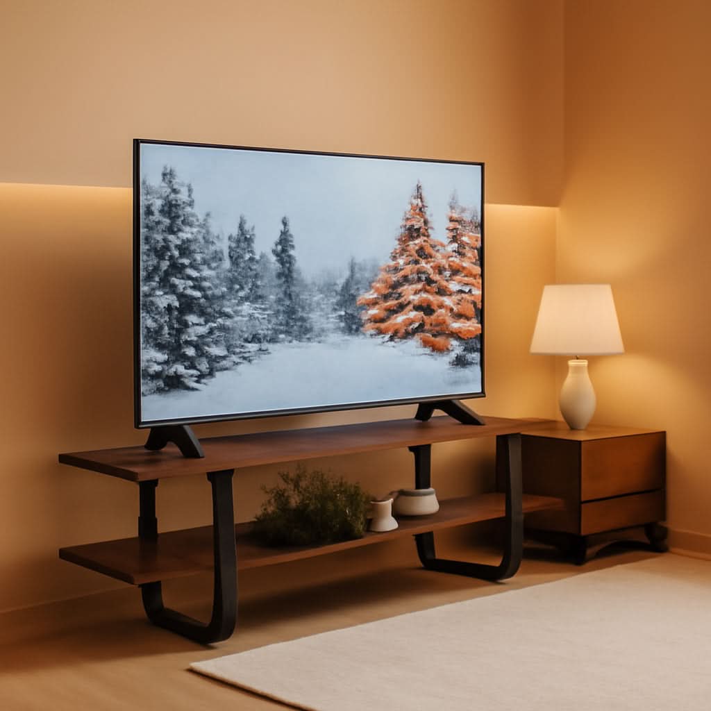 Walnut 65 Inch TV Stand Entertainment Center Living Room