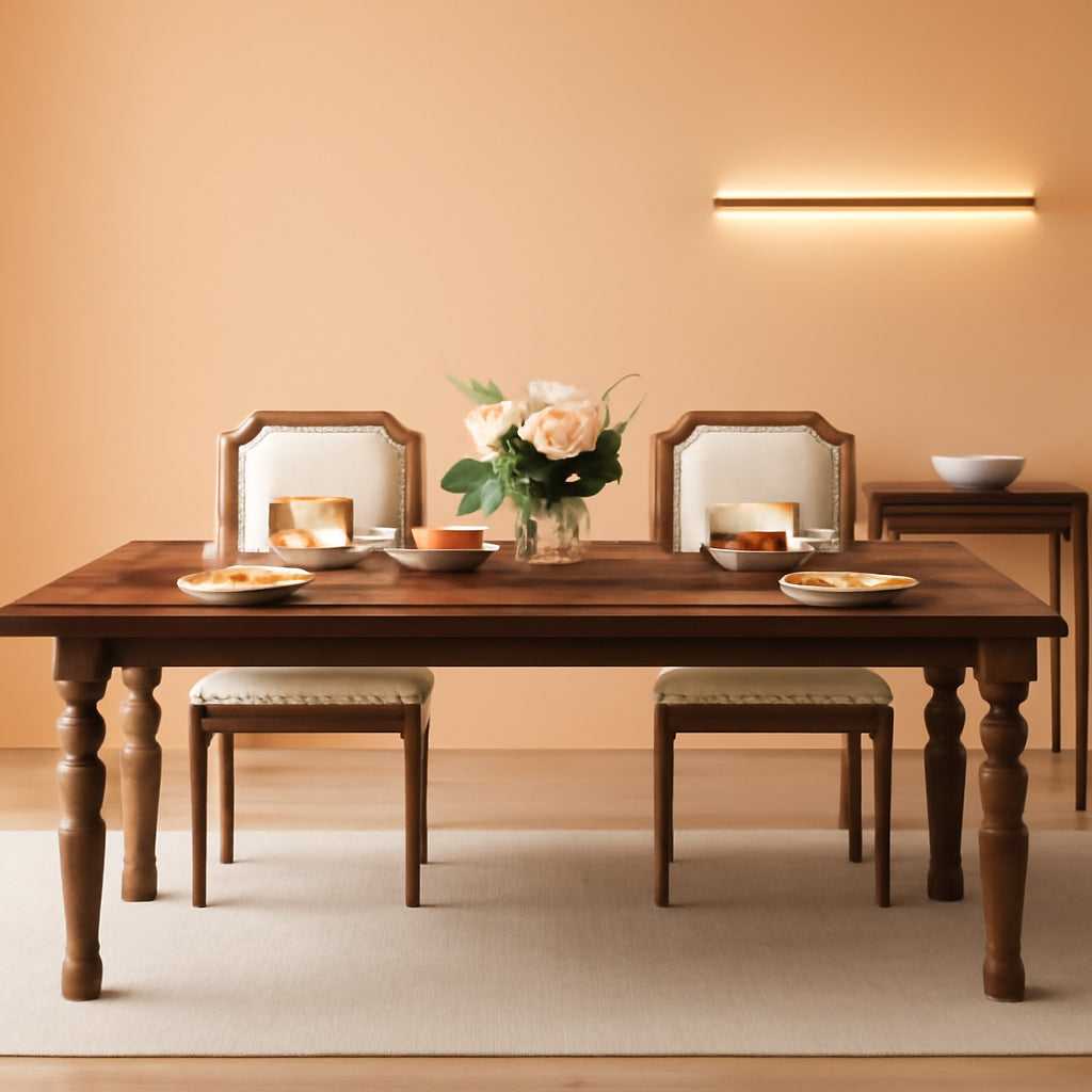 Sixty Two Inch Farmhouse Dining Table Wood Rectangular Modern