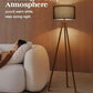 Walnut Wood Tripod Floor Lamp Color Temperature LED-3