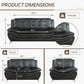 3 Piece Faux Leather Sofa Set For Living Room Black 3 Seater Sofa Loveseat Armchair