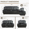 3 Piece Faux Leather Sofa Set For Living Room Black 3 Seater Sofa Loveseat Armchair