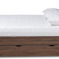 Queen Contemporary Platform Bed Dark Brown Storage