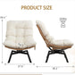 Beige Swivel Accent Chair With Oversized Cushioning