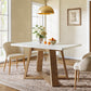 47Inch Dining Table White Brown Space Saving Design