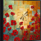 Framed Dragonfly Floral Impressionist Canvas Wall Art