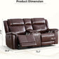 Genuine Leather Manual Overstuffed Loveseat Recliner Brown