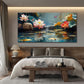 Lotus Canvas Wall Art 58x29 Vibrant Landscape Textured