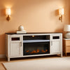 Darborn 88 Inch TV Stand Light Gray Dark Brown Electric Fire place-0