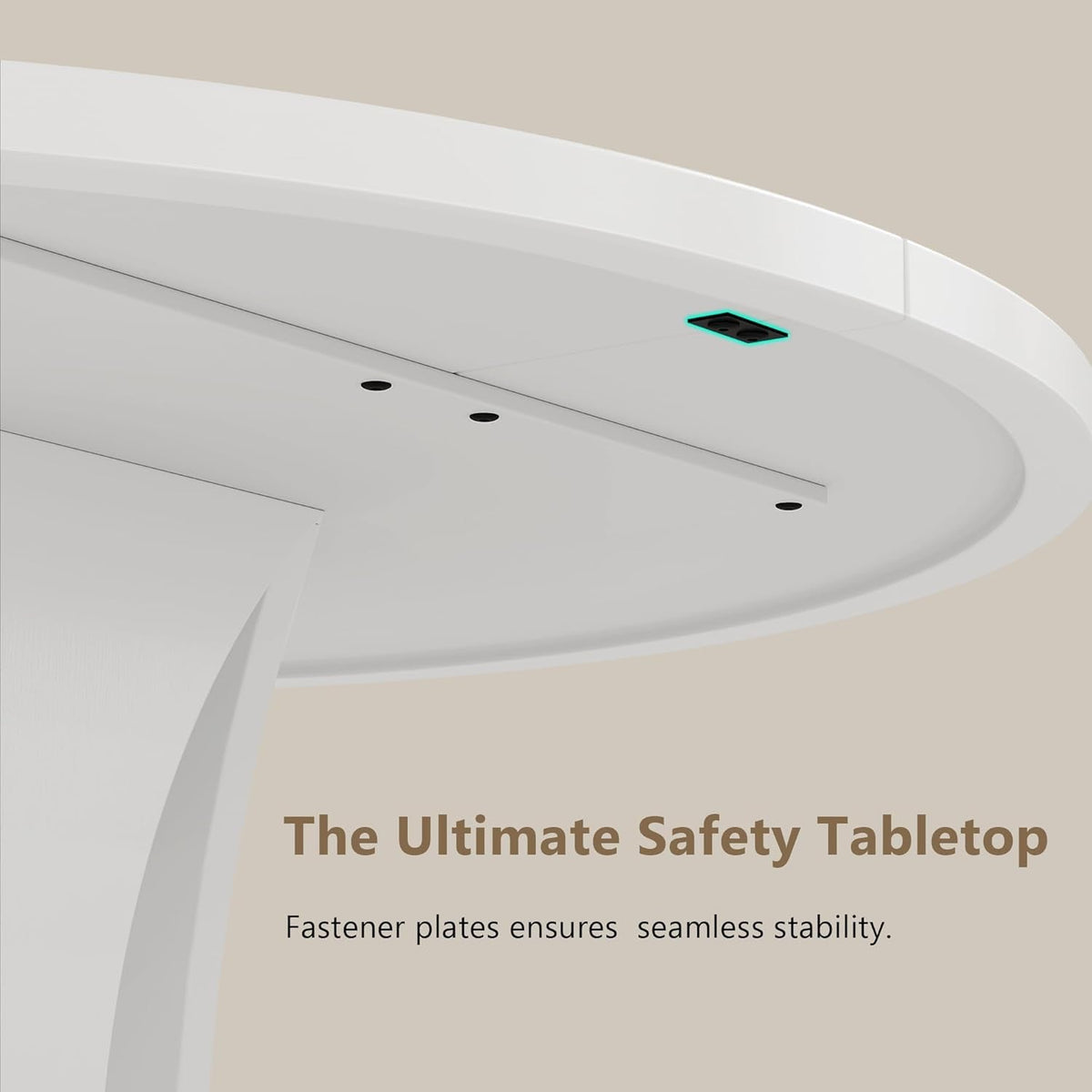 Round Dining Table 47 Inch White Finish Living Room Area
