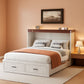 Queen Murphy Bed Frame Integrated Charging Station White-0
