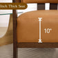 Brown Leather Barrel Chair Midcentury Upholstered WoodenLegs