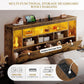 Queen Size Bed Frame With Bookcase Headboard RGBLED