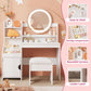 Kids Vanity Table Illuminated Ambient LED Lighting White