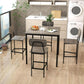 5 Piece Counter Height Dining Table Set Black Oak Stools
