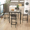 5 Piece Counter Height Dining Table Set Black Oak Stools