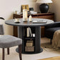 Round Dining Table Featuring Concealed Storage Black